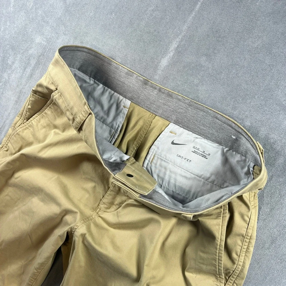 Nike Dri-FIT Mens Chino Golf Pants Khaki Tan Beige 32x32 Stretch Casual